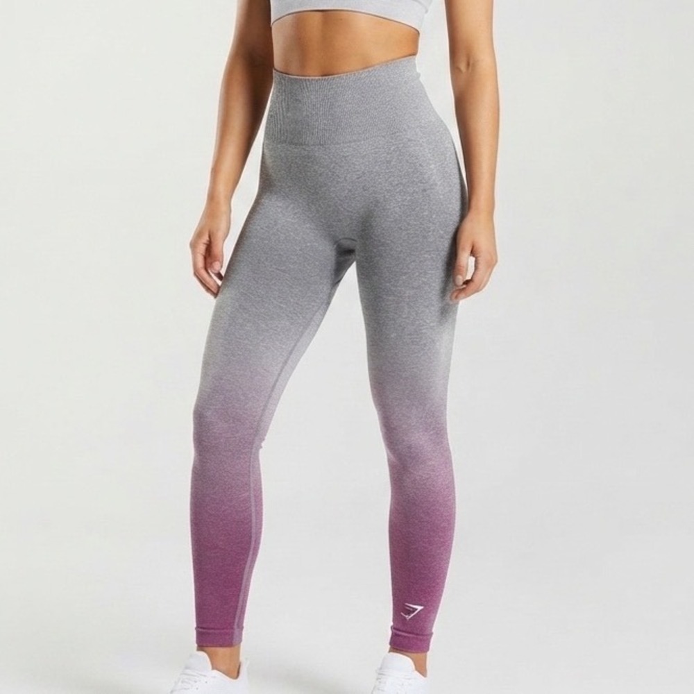 Gymshark Adapt Ombre Seamless Leggings Grey Pink XS